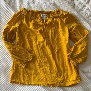 Old Navy Women's Yellow Eyelet Blouse